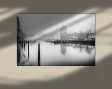 De oude Haven Rotterdam zwartwit