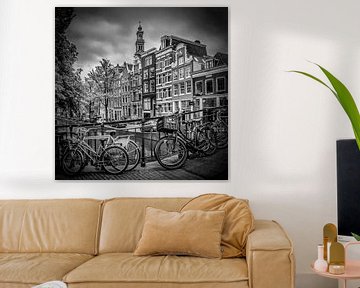 AMSTERDAM Flower Canal black & white by Melanie Viola