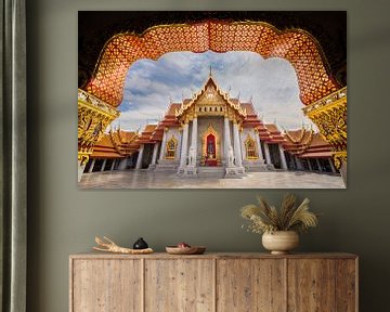 De Marble Tempel in Bangkok van Edwin Mooijaart