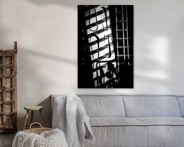 Jalousien Fotoposter oder Wanddekoration schwarz-weiß von Edwin Hunter
