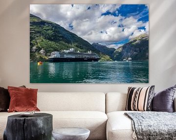 View to the Geirangerfjord in Norway by Rico Ködder