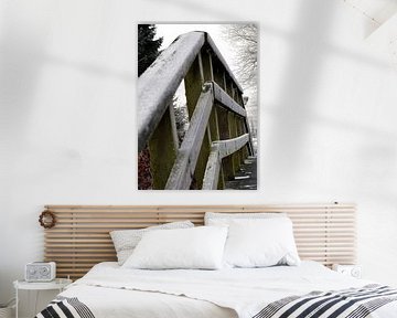 De voetgangersbrug in de winter by Corry Husada-Ghesquiere