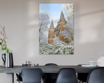 Broederpoort in Kampen in Overijssel, die Niederlande während des Winters von Sjoerd van der Wal Fotografie