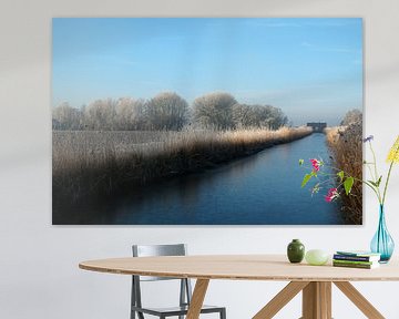 Nederlands kanaal in winterlandschap van Cora Unk