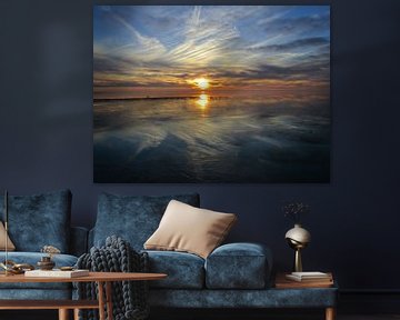 Weerspiegelende zonsondergang