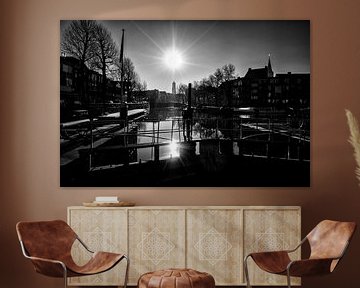Utrecht (Niederlande) in Gegenlicht (schwarz-weiß) 4 von De Utrechtse Grachten