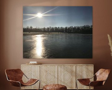 De zon op het ijs bij Heeresmeer 4 von Martin Imminga