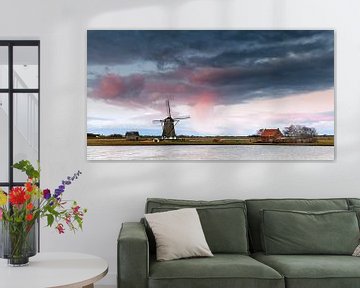 Windmill "Het Noorden" at Oosterend on Texel during sunrise by Evert Jan Luchies
