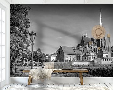 BRESLAU Kreuzkirche | Panorama Monochrome  van Melanie Viola