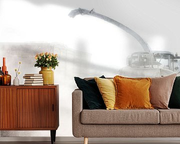 Mais oogsten in het stof