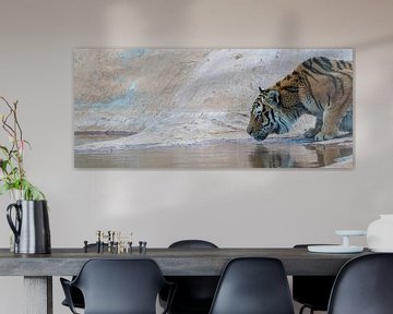 Drinkende tijger van Ellen van Schravendijk