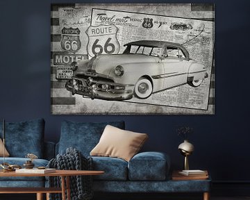 Collage in black / white from a restored Pontiac Chieftain  by Kvinne Fotografie