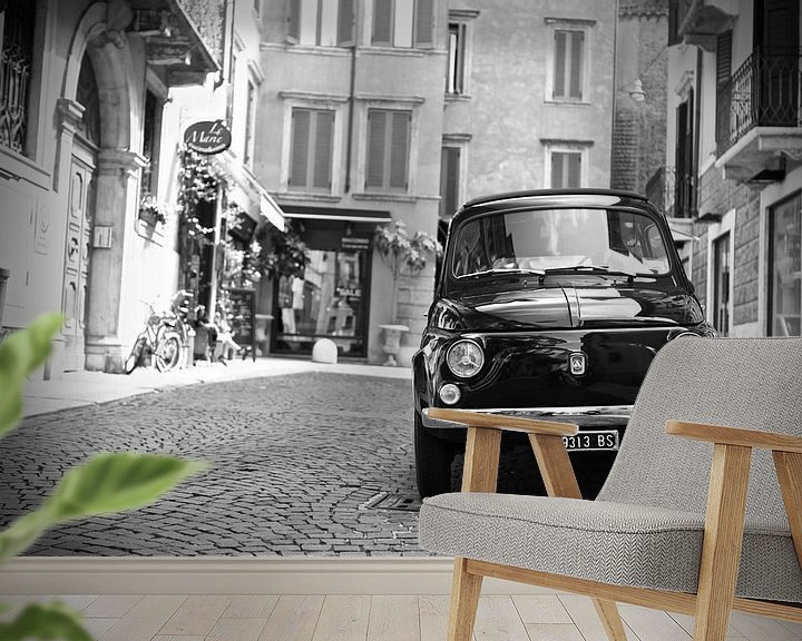 Beispiel fototapete: Vintage Fiat 500 oldtimer in Verona Italien von Jasper van de Gein Photography
