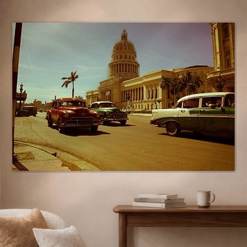 Klassieke auto's voor el Capitolio in Havana