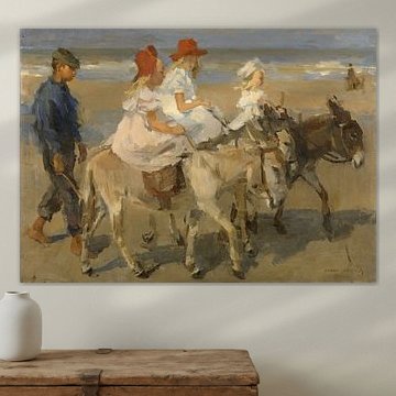 Ezeltje rijden langs het strand, Isaac Israels