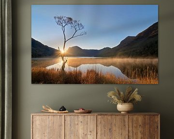 Zonsopkomst Buttermere in Lake District, Engeland van Jos Pannekoek