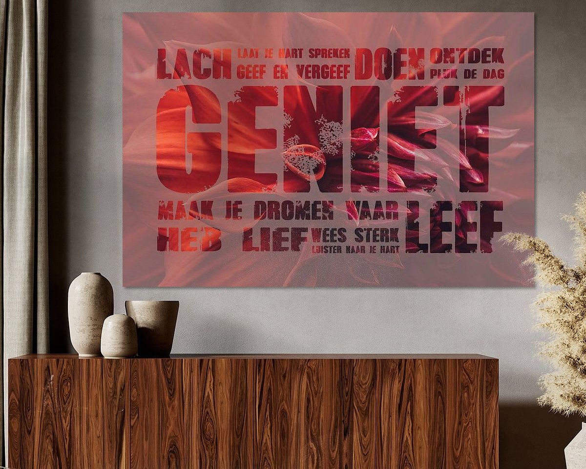 Voorbeeld van het werk in een kamer