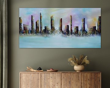 Colorful skyline van Gena Theheartofart