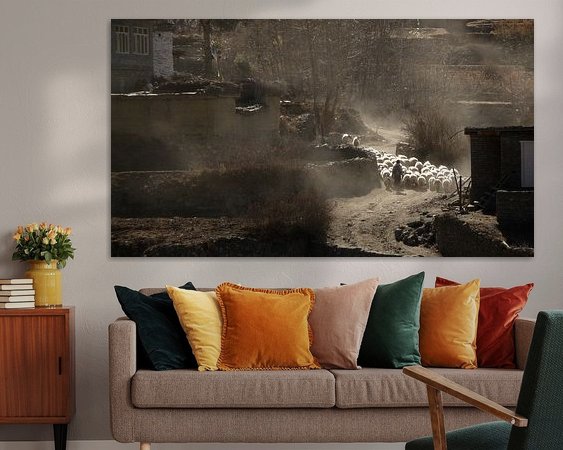Voorbeeld van het werk in een kamer