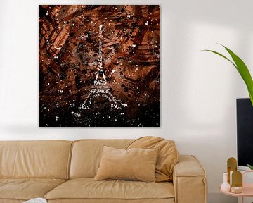 Digital Art Eiffel Tower | brown van Melanie Viola