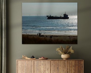Ship at beach by Joke te Grotenhuis
