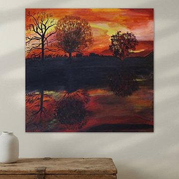 Sonnenuntergang am Fluss III