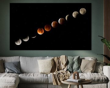 maansverduistering in fases van Moor van Bree foto's