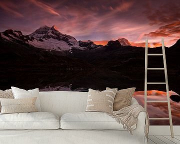 Sonnenuntergang Cordillera Blanca Peru von Ellen van Drunen
