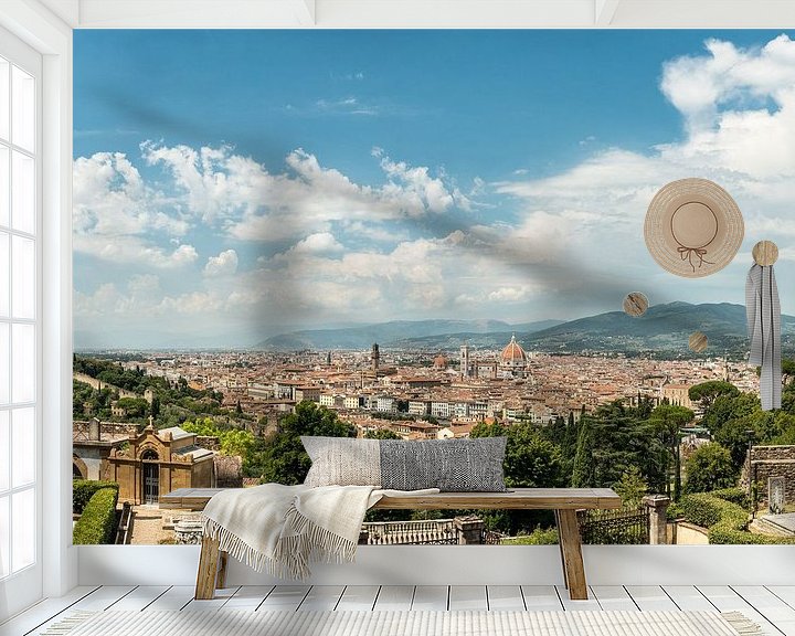 Sfeerimpressie behang: Uitzicht over Florence van Christian Reijnoudt