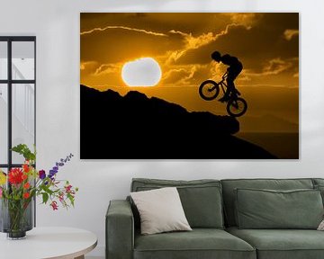 Mountainbiker silhouette van Tejo Coen