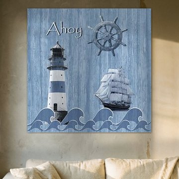 Ahoy -  Maritimes Blau