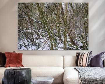 Bomen in winterlandschap in de sneeuw van Ingrid Van Maurik