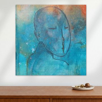 Portrait in blue and orange