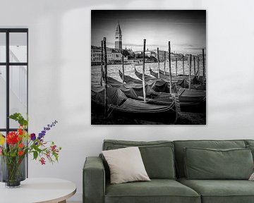 VENEDIG Canal Grande & Markusturm | Monochrom  von Melanie Viola