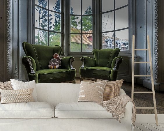 Voorbeeld van het werk in een kamer