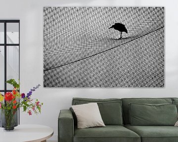 Heron on Net by Marijn Heuts