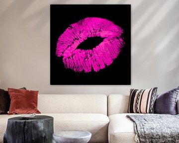 Neon Kiss on black van ART Eva Maria