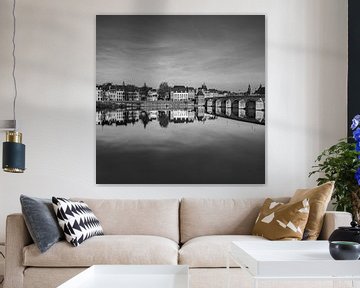  Sint Servaas bridge, Maastricht black and white