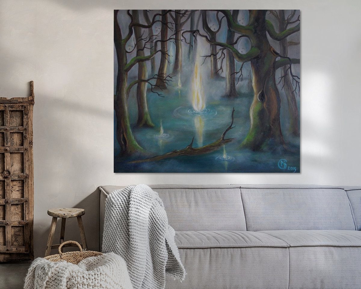 Voorbeeld van het werk in een kamer
