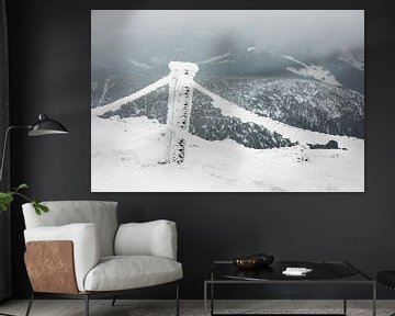 Winter with snow in the Giant Mountains van Rico Ködder