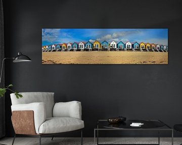 Panorama strandhuisjes Vlissingen van Anton de Zeeuw