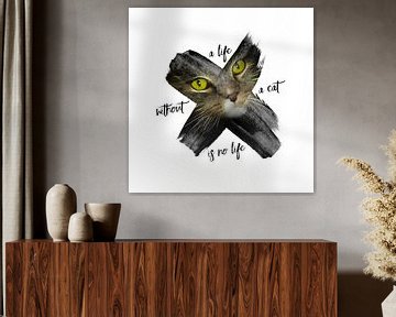 Graphic Art British Shorthair Cat van Melanie Viola