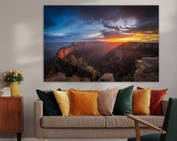 Grand Canyon Sonnenuntergang von Edwin Mooijaart