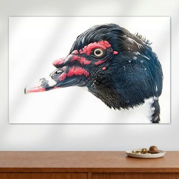 Ein Moschusente in high key