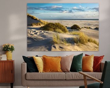 Paysage avec dunes sur l'île d'Amrum sur Rico Ködder