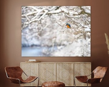 Eisvogel in der Winterlandschaft von Dirk-Jan Steehouwer