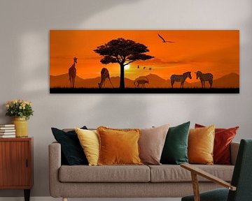 Romantisches Afrika in Panorama von Monika Jüngling