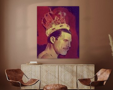 Freddie Mercury De Koning Klassieke Pop Kunst PUR  van Felix von Altersheim