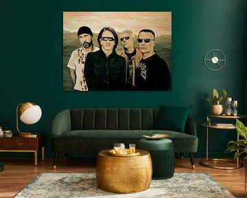 U2 Silver And Gold Painting by Paul Meijering