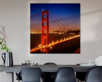 Evening Cityscape of Golden Gate Bridge 